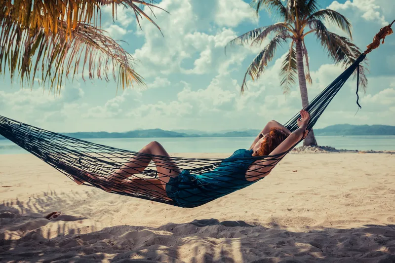 A quiet hammock beside the sea
