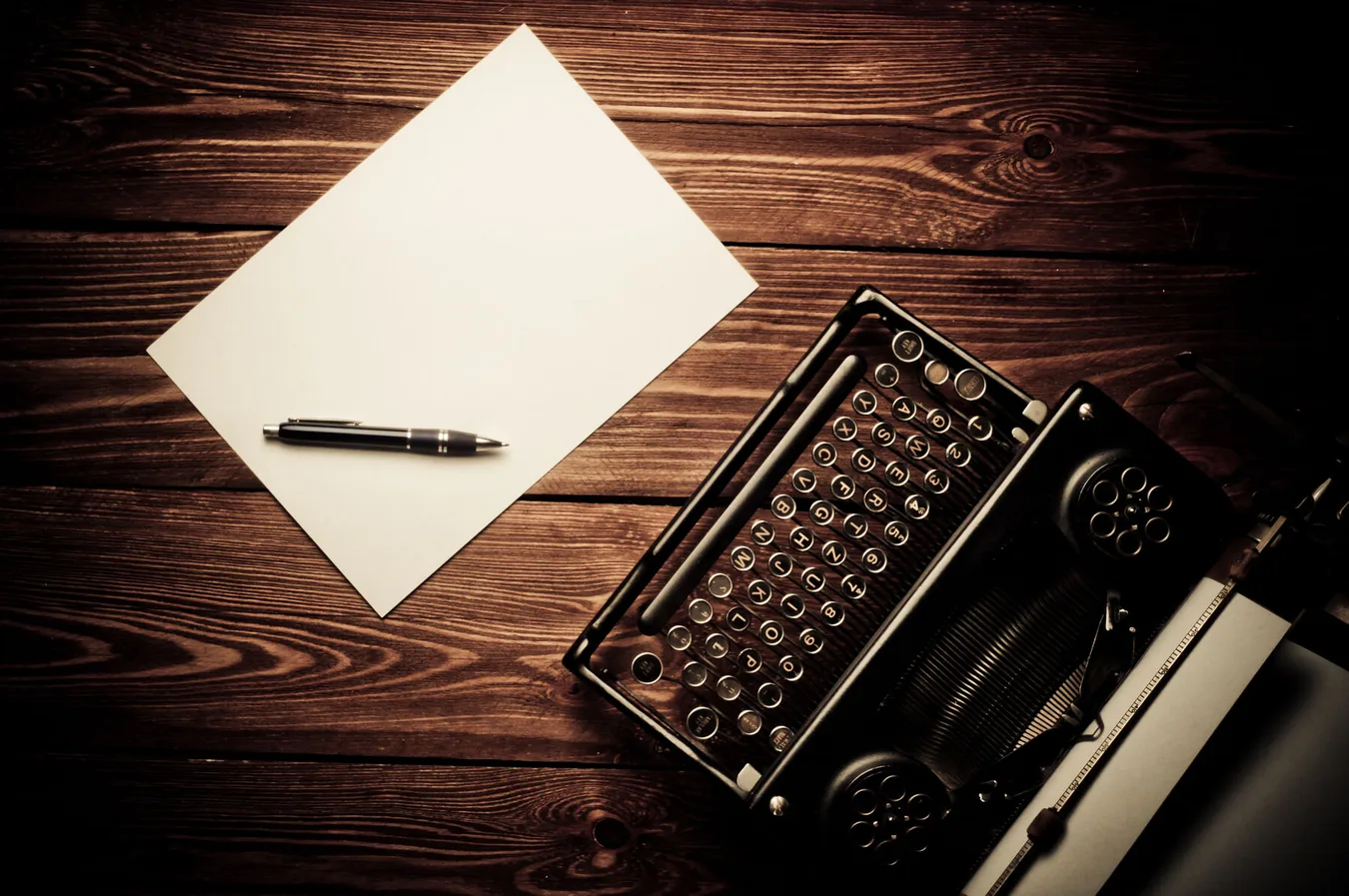 A typewriter ready for someone to write