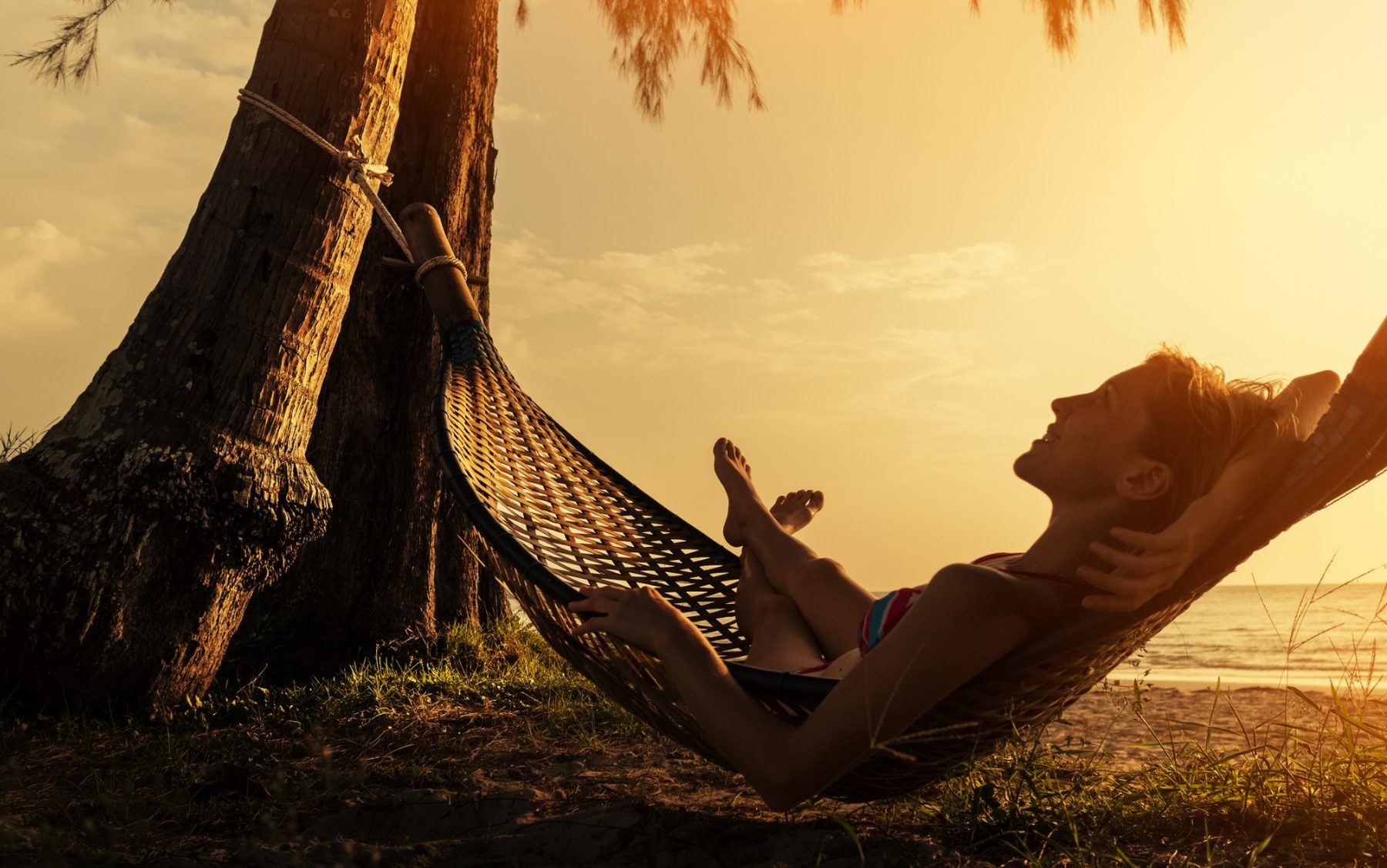 A hammock waiting outdoors