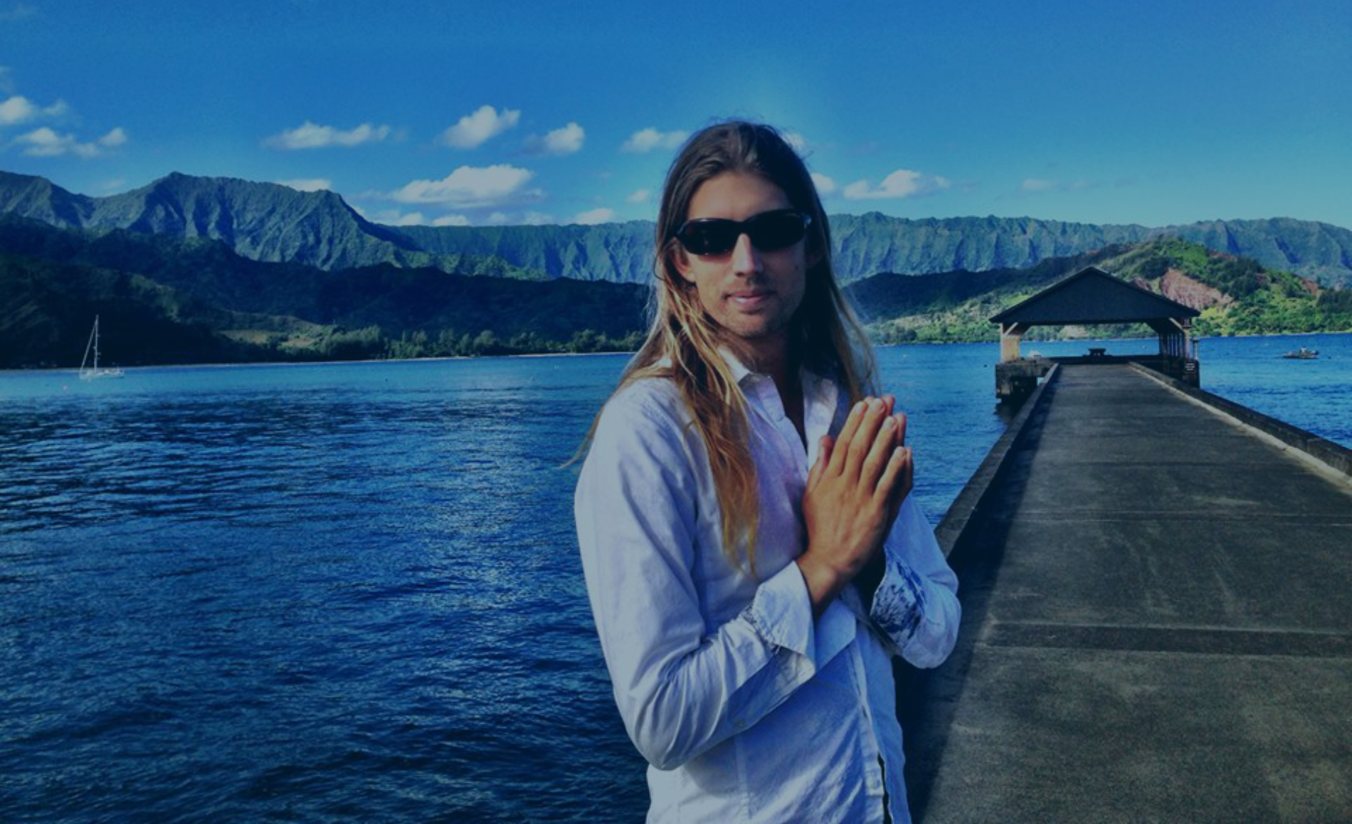 Michael Mackintosh on Hanalei pier